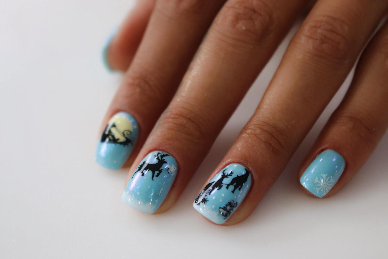 Santa in the Sky nails by Lashious Beauty